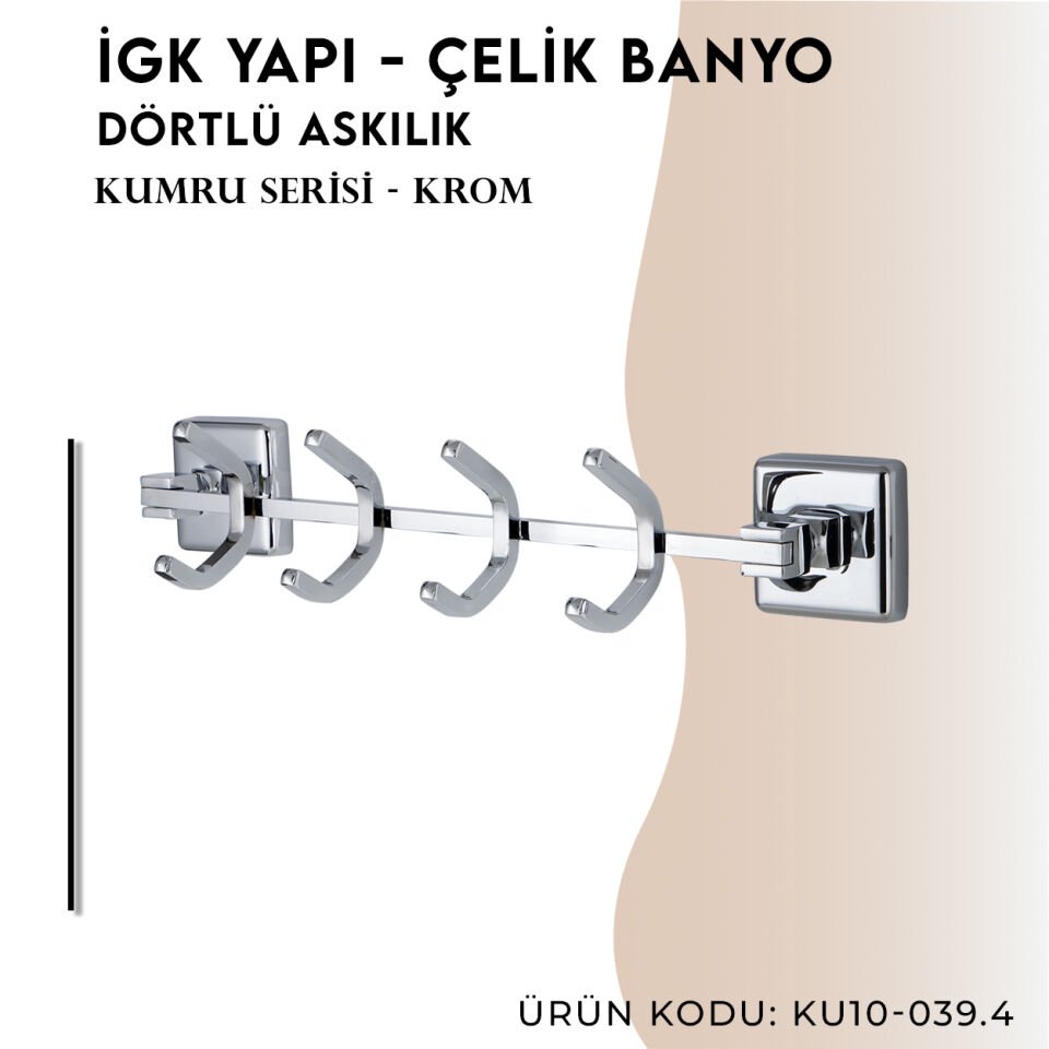 İGK YAPI - Çelik Banyo Kumru Dörtlü Askılık (KU10-039)