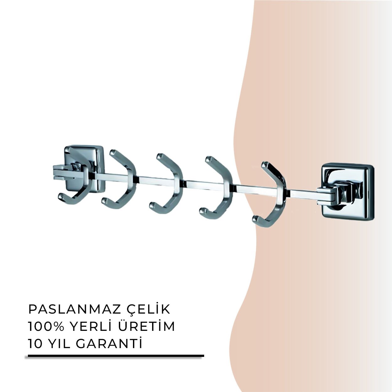 İGK YAPI - Çelik Banyo Kumru Beşli Askılık (KU10-040)