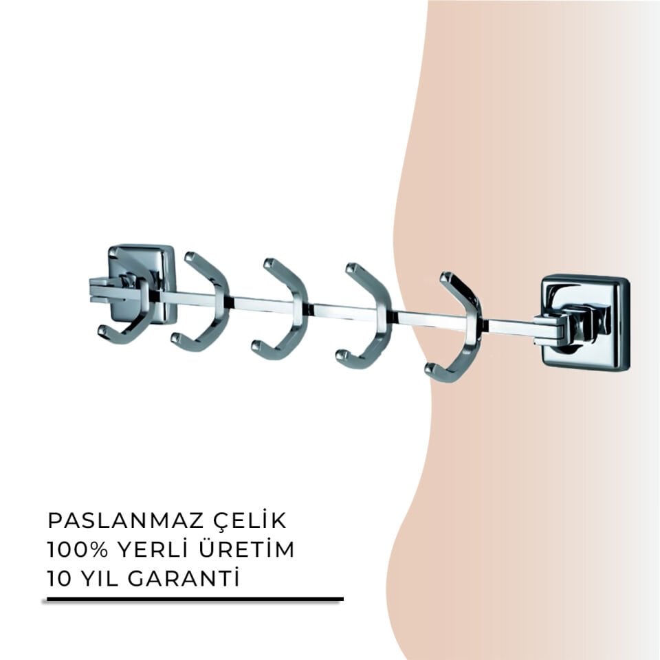 İGK YAPI - Çelik Banyo Kumru Beşli Askılık (KU10-040)