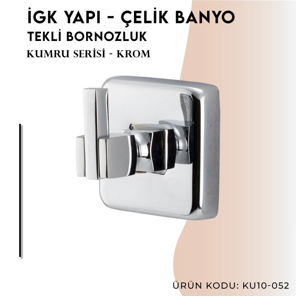 İGK YAPI - Çelik Banyo Kumru Tekli Bornozluk (KU10-052)