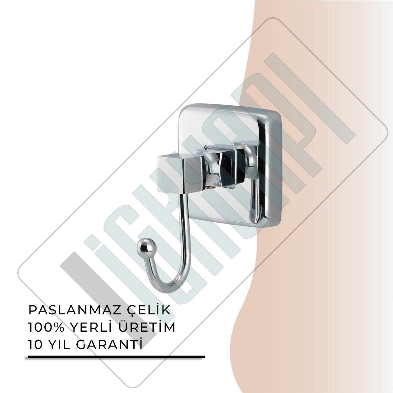 İGK YAPI - Çelik Banyo Kumru Tekli Bornozluk (KU10-053)