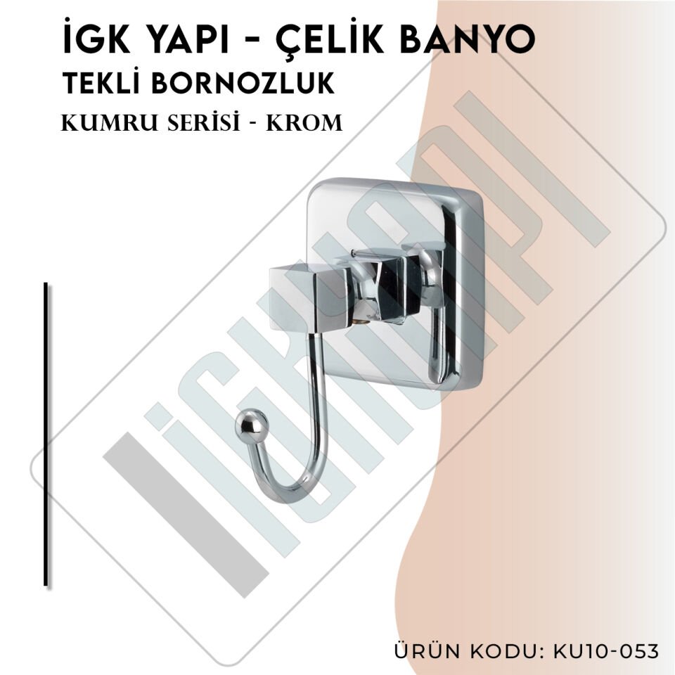 İGK YAPI - Çelik Banyo Kumru Tekli Bornozluk (KU10-053)