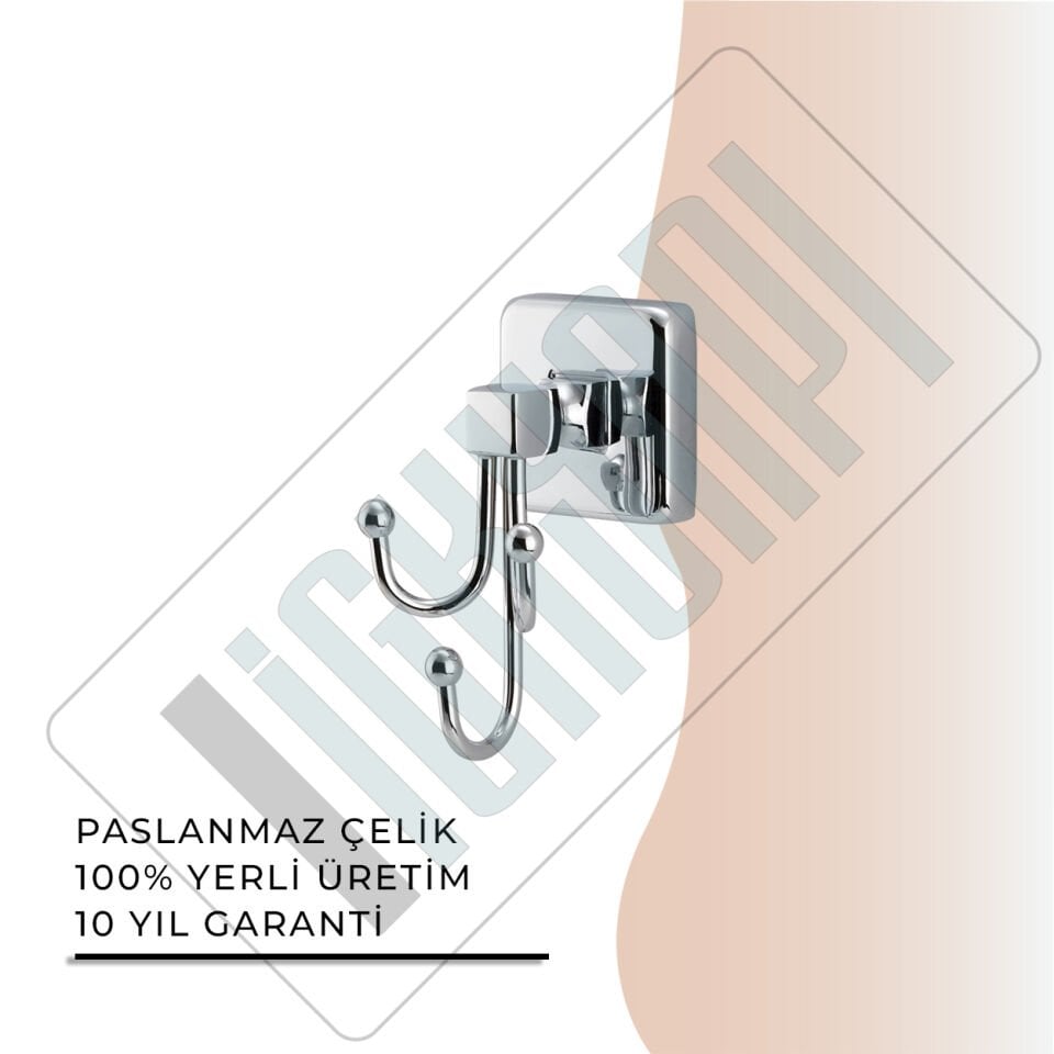 İGK YAPI - Çelik Banyo Kumru Üçlü Bornozluk (KU10-055)