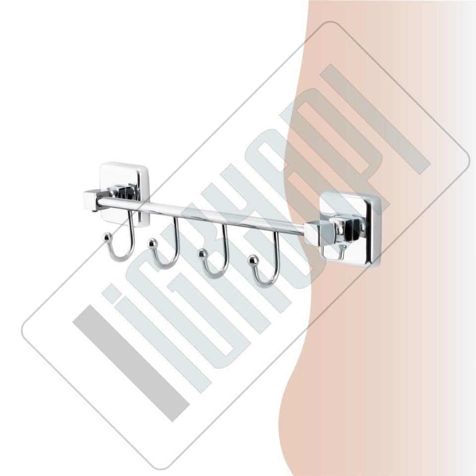 İGK YAPI - Çelik Banyo Kumru Kancalı Dörtlü Askılık (KU10-057)