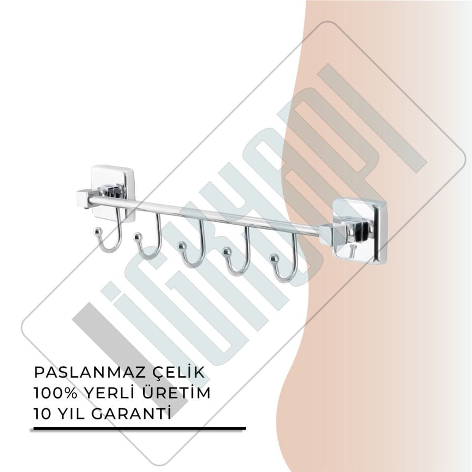 İGK YAPI - Çelik Banyo Kumru Beşli Askılık (KU10-058)