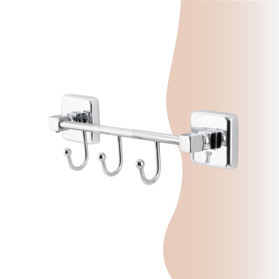 İGK YAPI - Çelik Banyo Kumru Kancalı Üçlü Askılık (KU10-063)