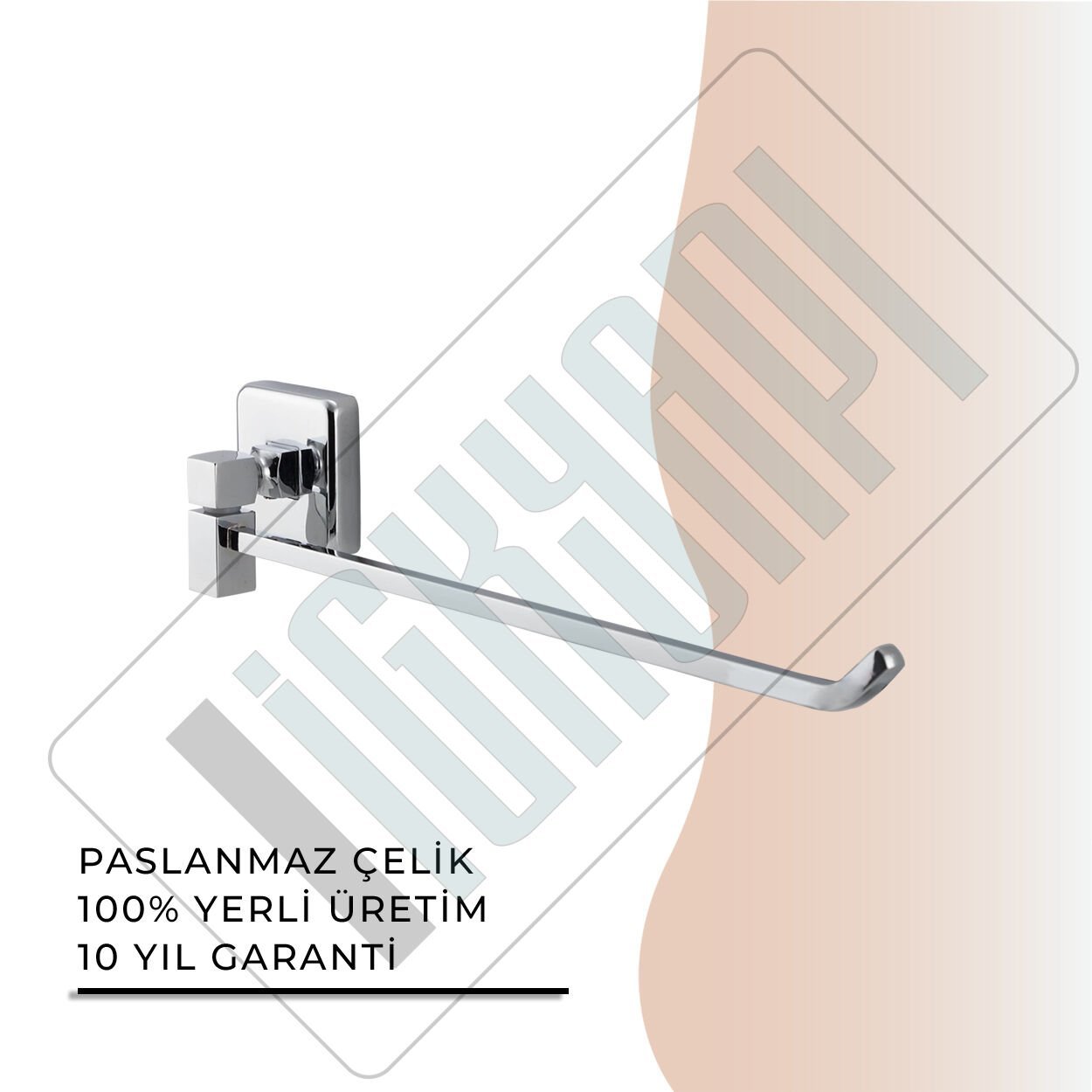 İGK YAPI - Çelik Banyo Kumru Tekli Döner Havluluk (KU10-065)