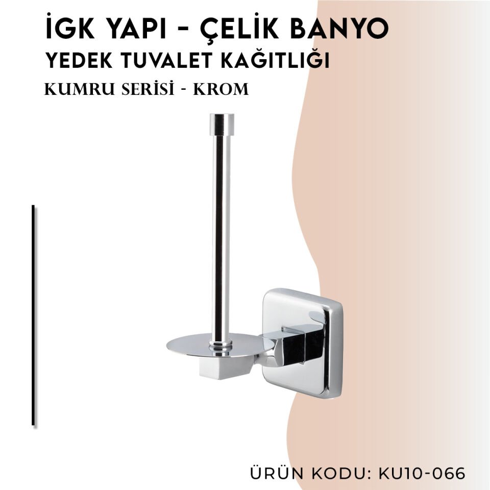 İGK YAPI - Çelik Banyo Kumru Yedek Tuvalet Kâğıtlığı (KU10-066)