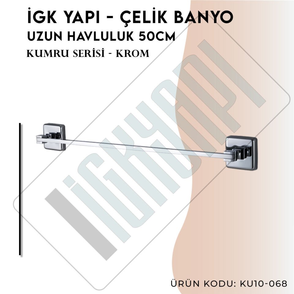 İGK YAPI - Çelik Banyo Kumru Uzun Havluluk 50cm (KU10-068)