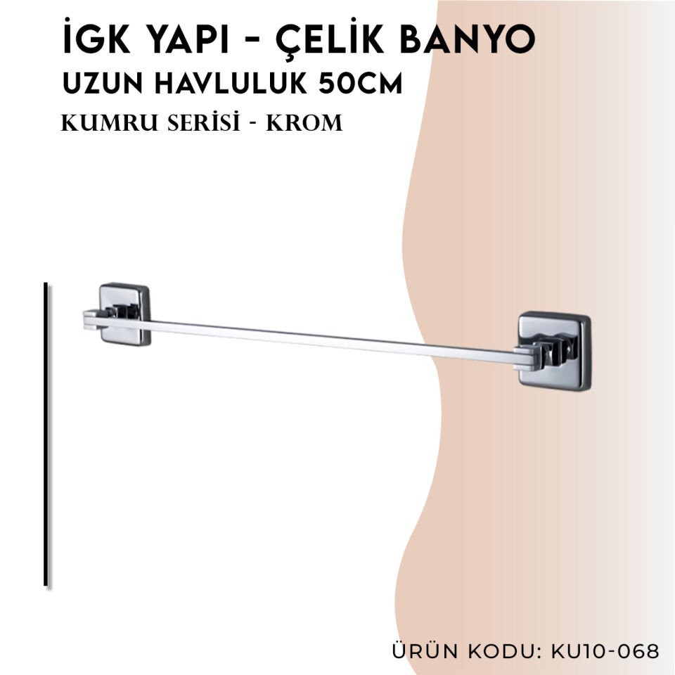 İGK YAPI - Çelik Banyo Kumru Uzun Havluluk 50cm (KU10-068)