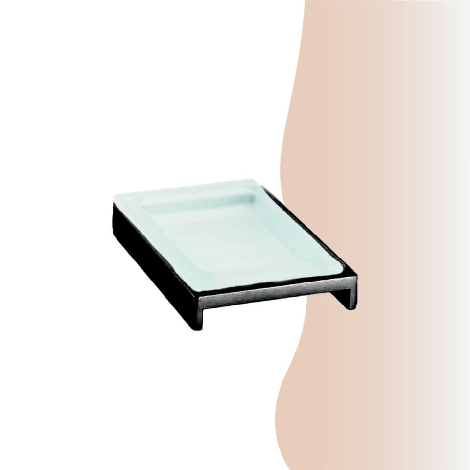 İGK YAPI - Çelik Banyo Kumru Mat Siyah Set Üstü Sabunluk (KU10-029.4)