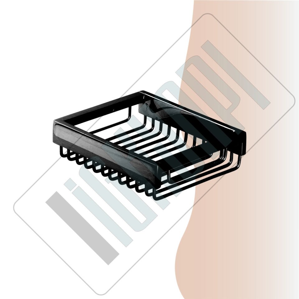 İGK YAPI - Çelik Banyo Kumru Mat Siyah Lama Sabunluk 10x12 (KU10-032.4)
