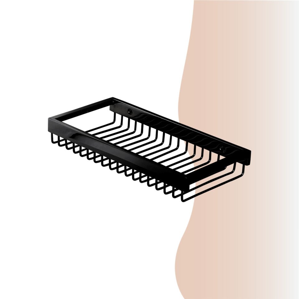 İGK YAPI - Çelik Banyo Kumru Mat Siyah Lama Şampuanlık Tekli 15x25 (KU10-033.4)