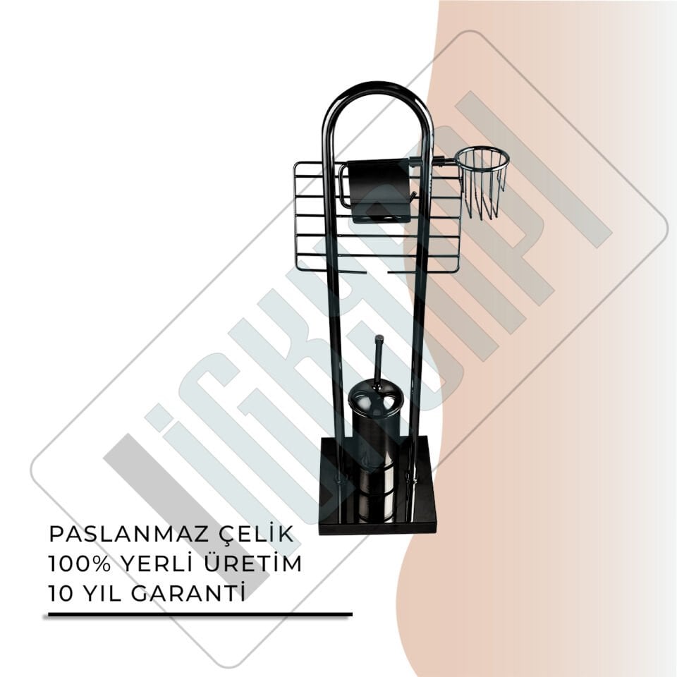 İGK YAPI - Çelik Banyo Kumru Mat Siyah Set Klozet Takımı Kare (KU10-042.4)
