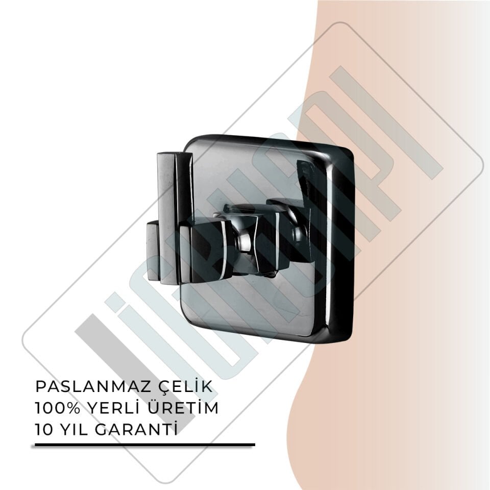 İGK YAPI - Çelik Banyo Kumru Mat Siyah Tekli Bornozluk (KU10-052.4)