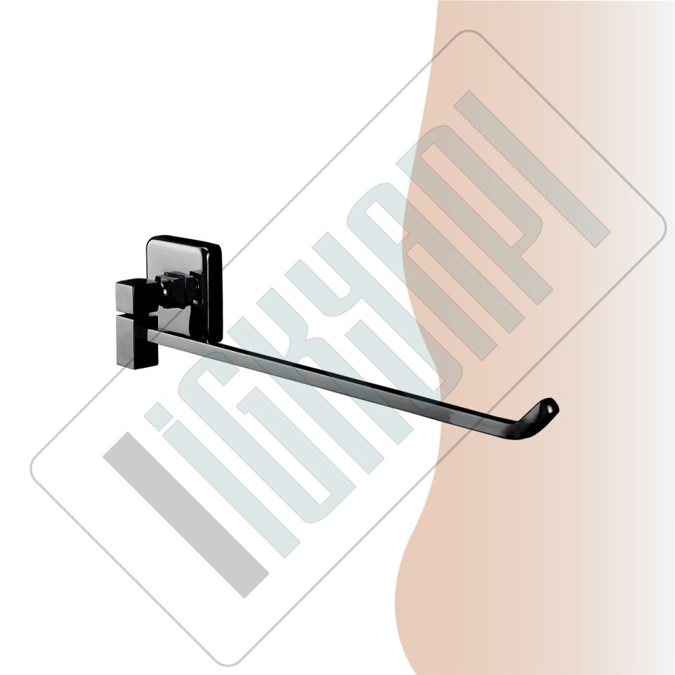 İGK YAPI - Çelik Banyo Kumru Mat Siyah Tekli Döner Havluluk (KU10-065.4)