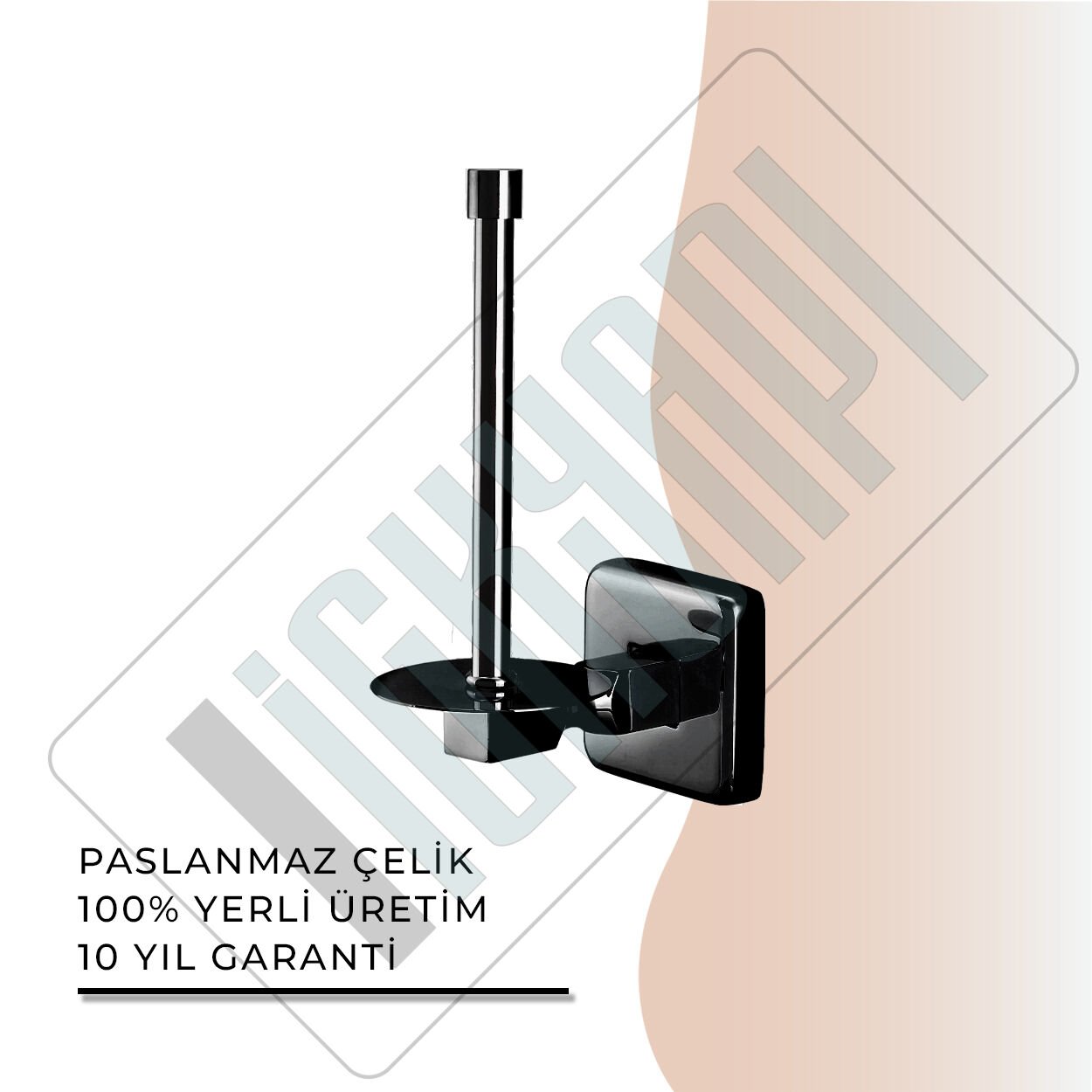 İGK YAPI - Çelik Banyo Kumru Mat Siyah Yedek Tuvalet Kâğıtlığı (KU10-066.4)