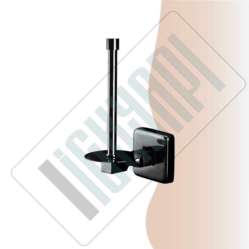 İGK YAPI - Çelik Banyo Kumru Mat Siyah Yedek Tuvalet Kâğıtlığı (KU10-066.4)