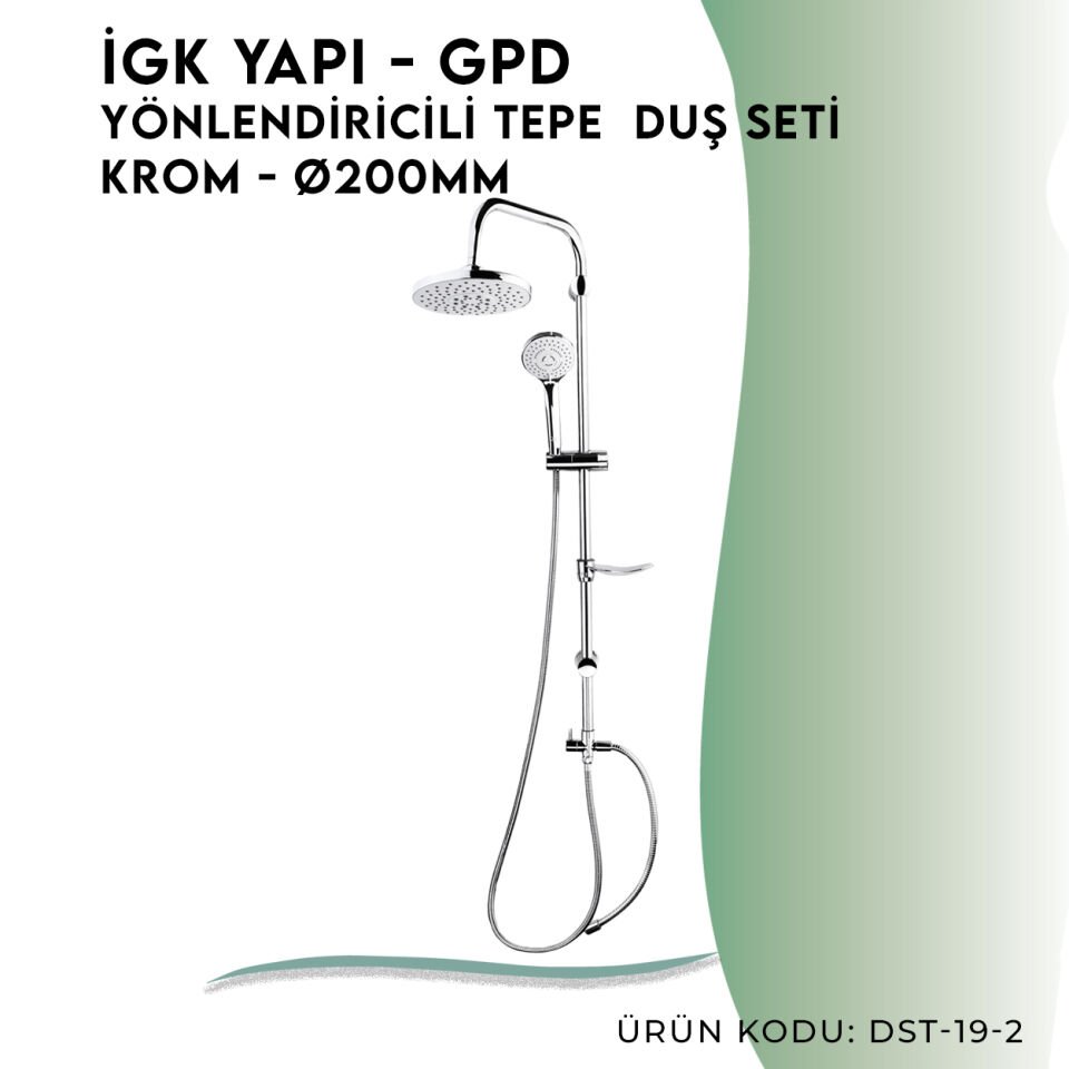 İGK YAPI - GPD Yönlendiricili Duş Seti (3 Fonksiyonlu El Duşu + Ø200)  (DST192)