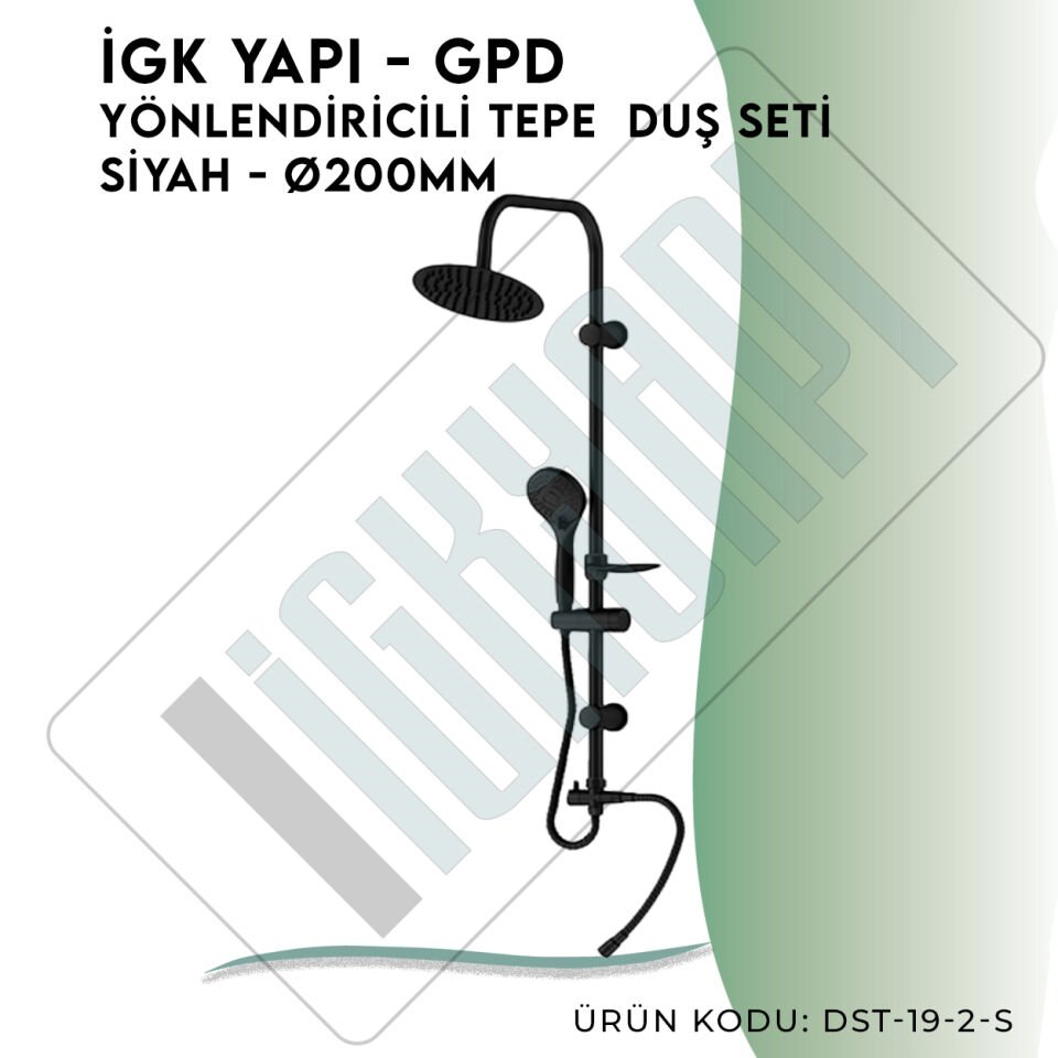 İGK YAPI - GPD Yönlendiricili Duş Seti (3 Fonksiyonlu El Duşu + Ø200)  (DST192S)