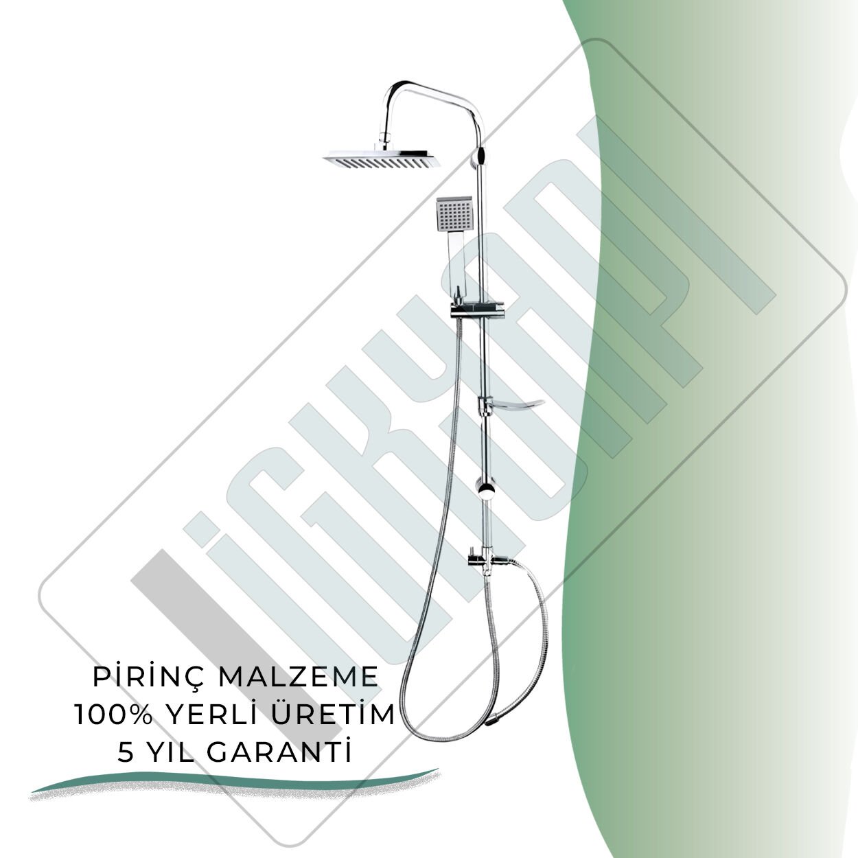 İGK YAPI - GPD Yönlendiricili Duş Seti (Tek Fonksiyonlu El Duşu + 200x200)  (DST193)