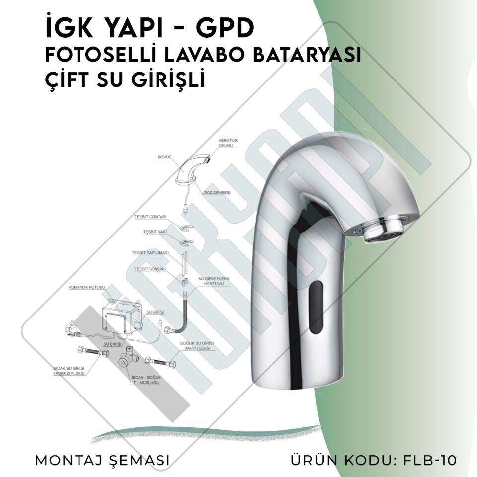 İGK YAPI - GPD Fotoselli Lavabo Bataryası (Çift Su Girişli)  (FLB10)