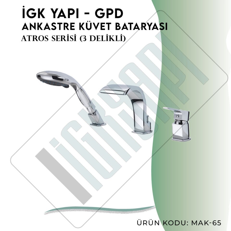 İGK YAPI - GPD Atros Ankastre Küvet Bataryası (3 Delikli)  (MAK65)