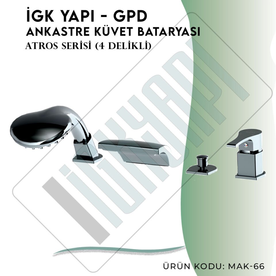 İGK YAPI - GPD Atros Ankastre Küvet Bataryası (4 Delikli)  (MAK66)