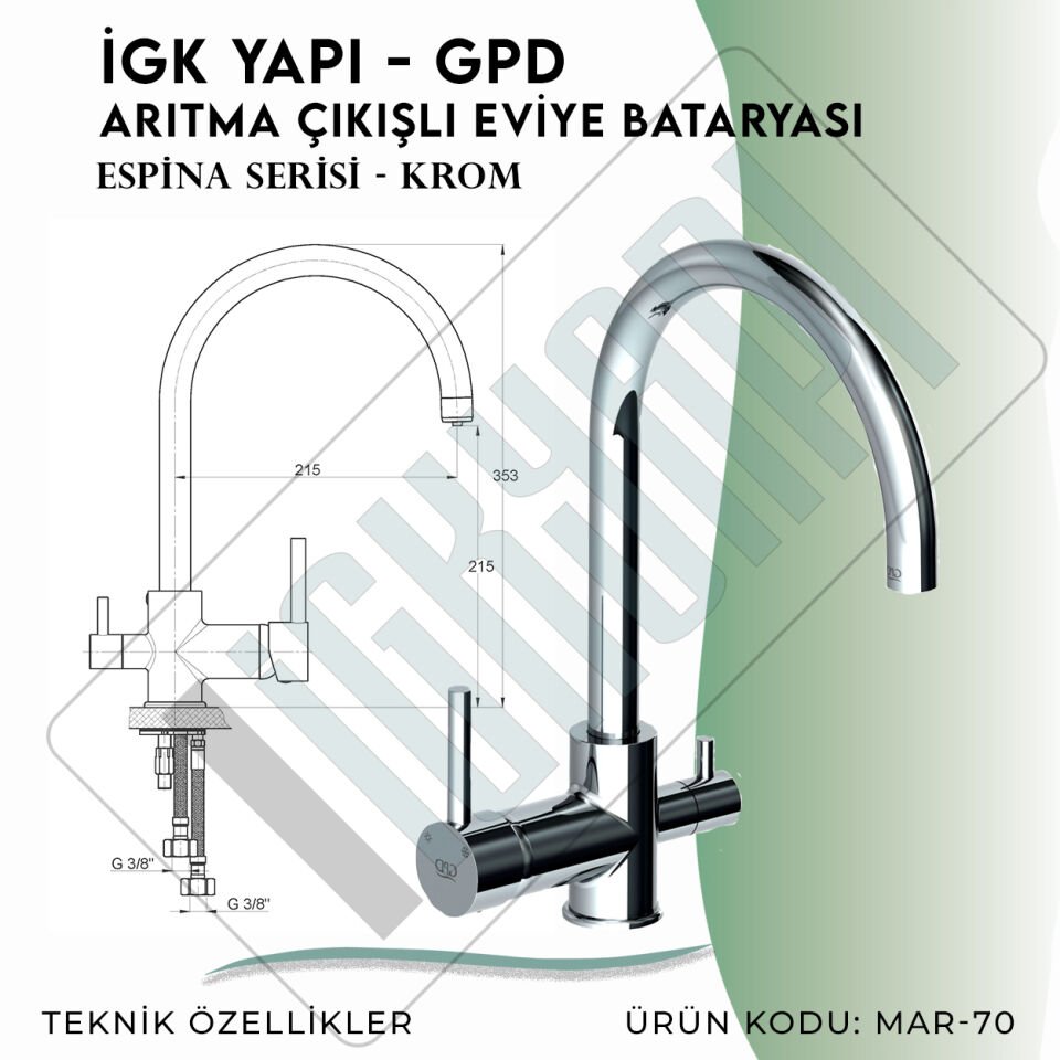 İGK YAPI - GPD Espina Arıtma Çıkışlı Eviye Bataryası  (MAR70)