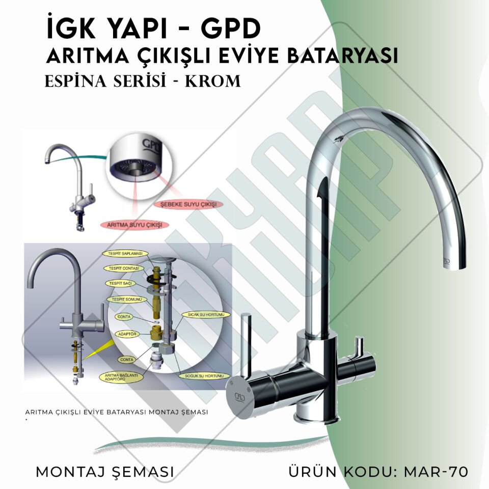 İGK YAPI - GPD Espina Arıtma Çıkışlı Eviye Bataryası  (MAR70)