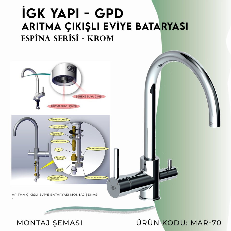 İGK YAPI - GPD Espina Arıtma Çıkışlı Eviye Bataryası  (MAR70)