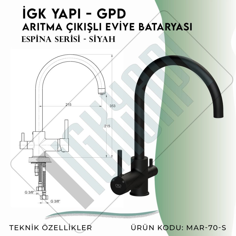 İGK YAPI - GPD S Espina Arıtma Çıkışlı Eviye Bataryası  ( MAR70-S)