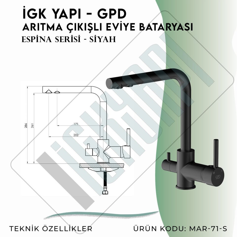 İGK YAPI - GPD S Espina Arıtma Çıkışlı Eviye Bataryası  ( MAR71-S)