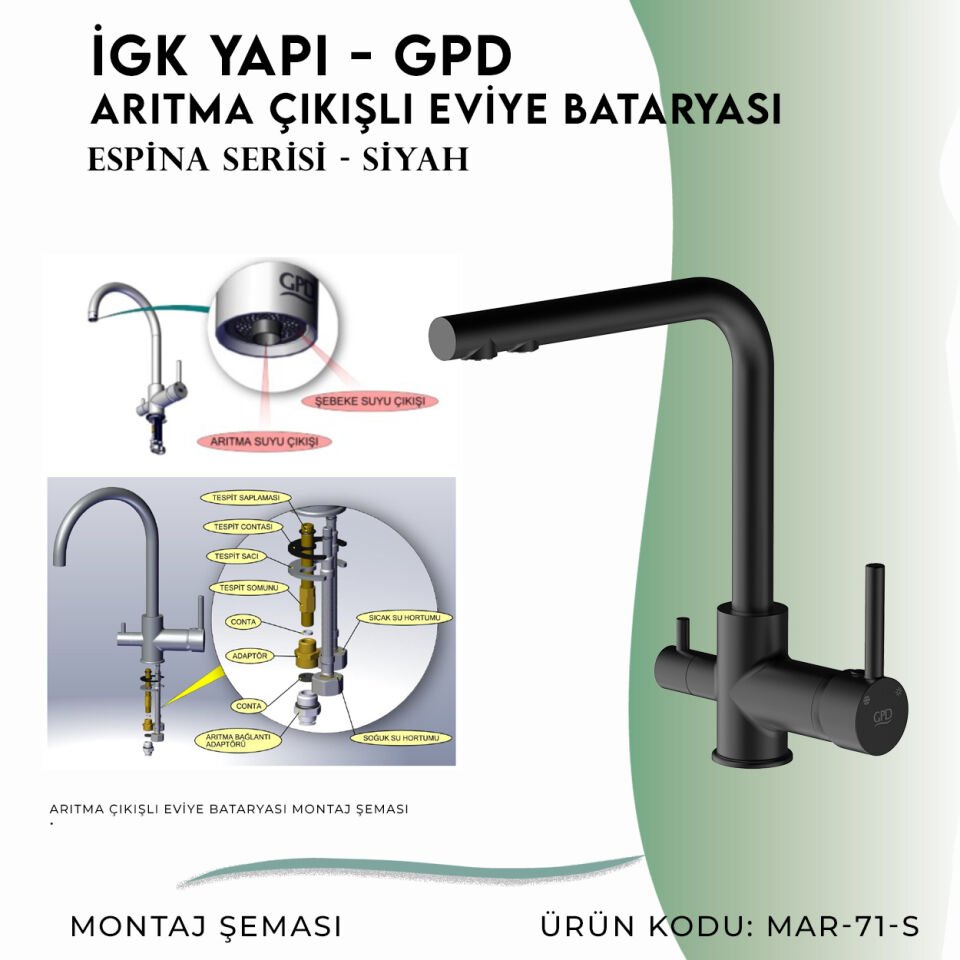 İGK YAPI - GPD S Espina Arıtma Çıkışlı Eviye Bataryası  ( MAR71-S)