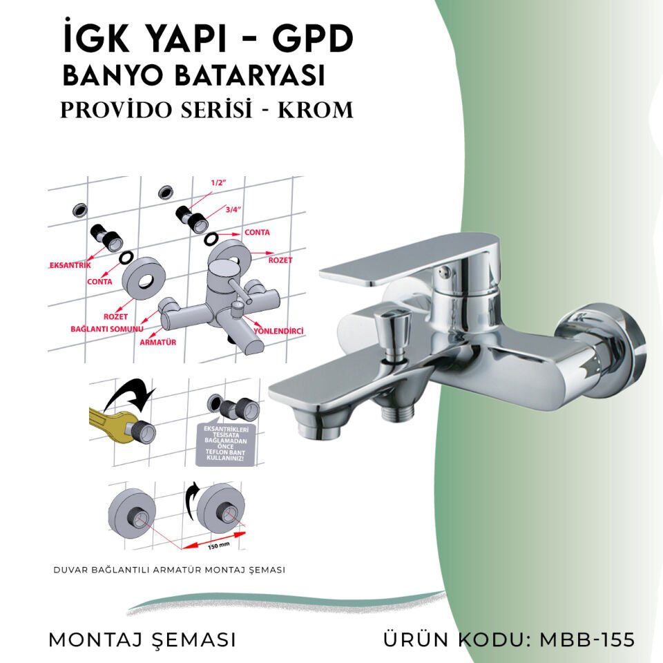 İGK YAPI - GPD Provido Banyo Bataryası  (MBB155)