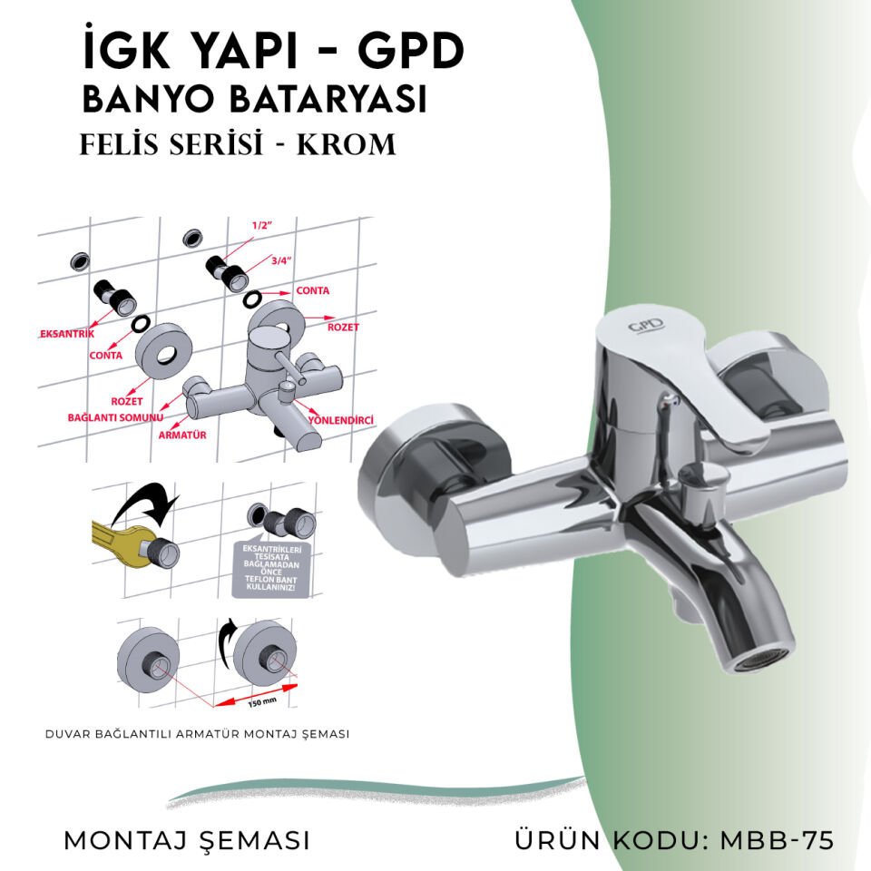 İGK YAPI - GPD Felis Banyo Bataryası  (MBB75)