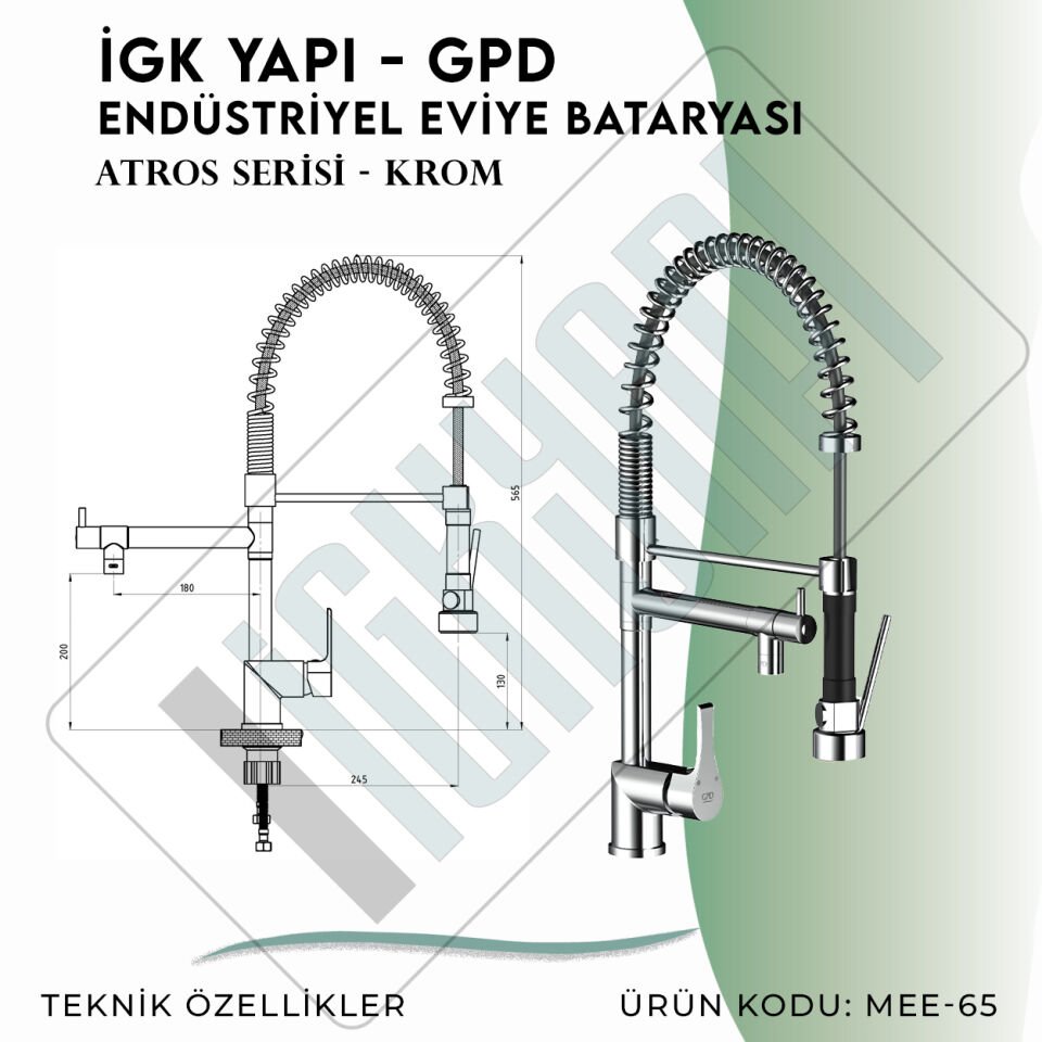 İGK YAPI - GPD Atros Endüstriyel Eviye Bataryası  (MEE65)