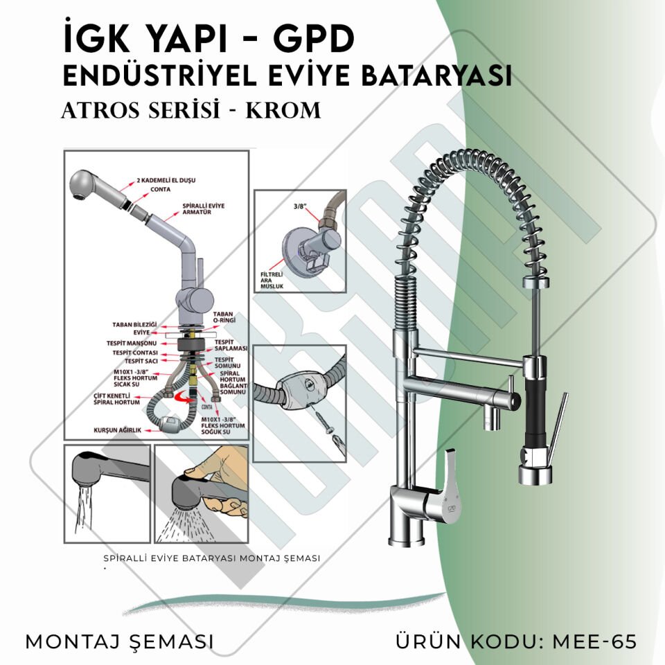 İGK YAPI - GPD Atros Endüstriyel Eviye Bataryası  (MEE65)