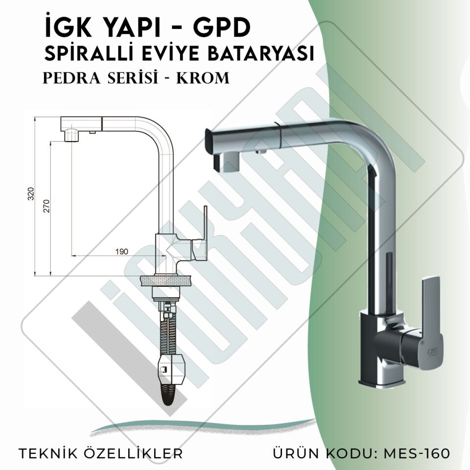 İGK YAPI - GPD Pedra Spiralli Eviye Bataryası  (MES160)