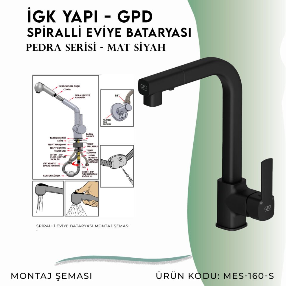 İGK YAPI - GPD S Pedra Spiralli Eviye Bataryası  (MES160-S)