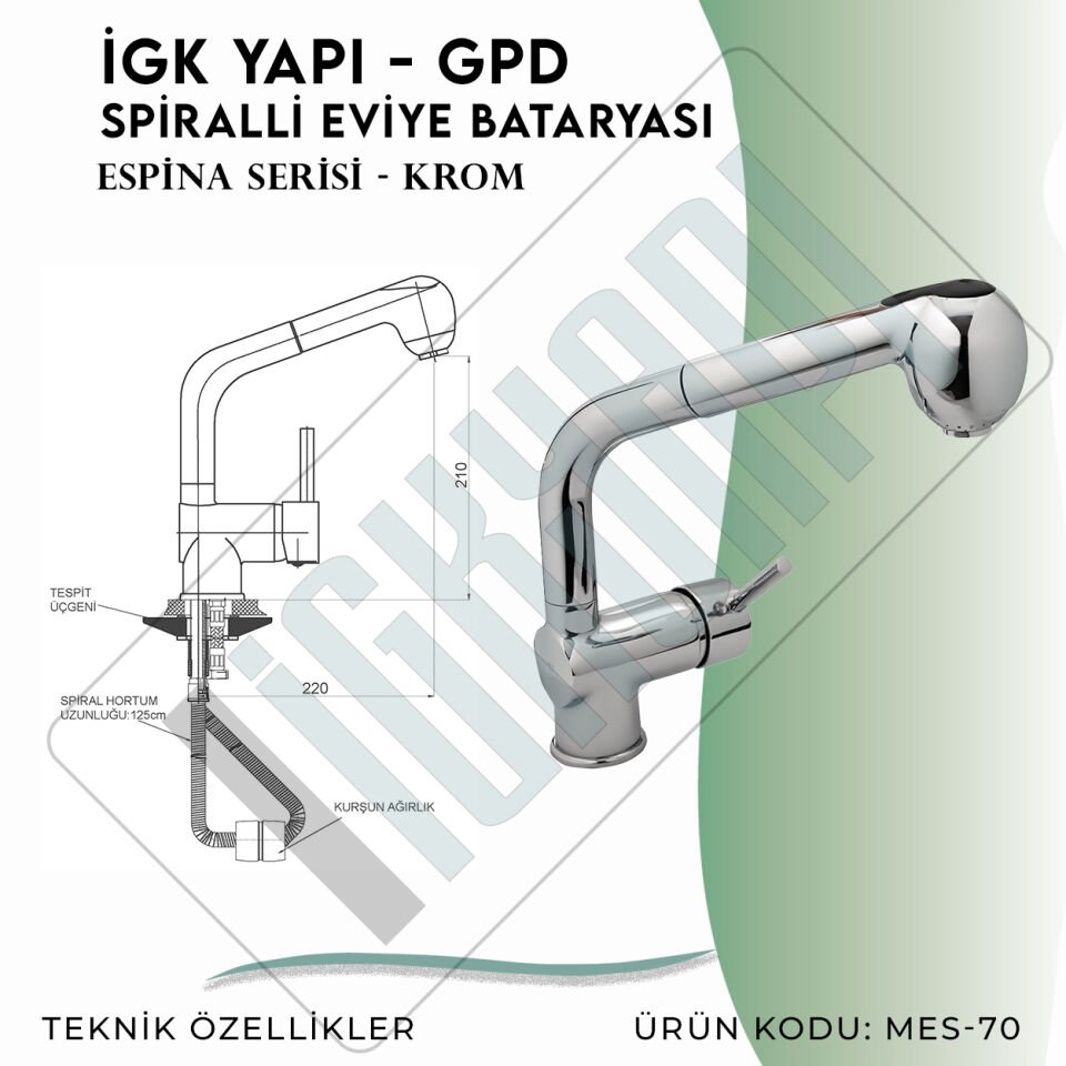 İGK YAPI - GPD Espina Spiralli Eviye Bataryası  (MES70)