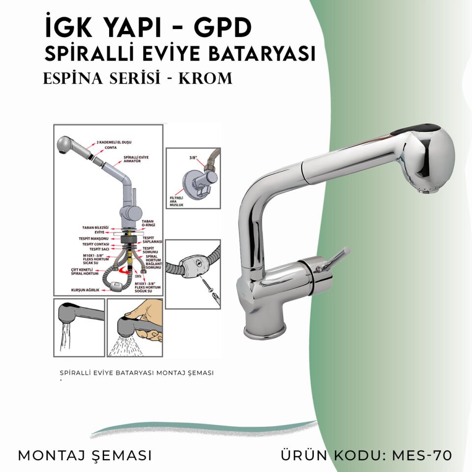 İGK YAPI - GPD Espina Spiralli Eviye Bataryası  (MES70)