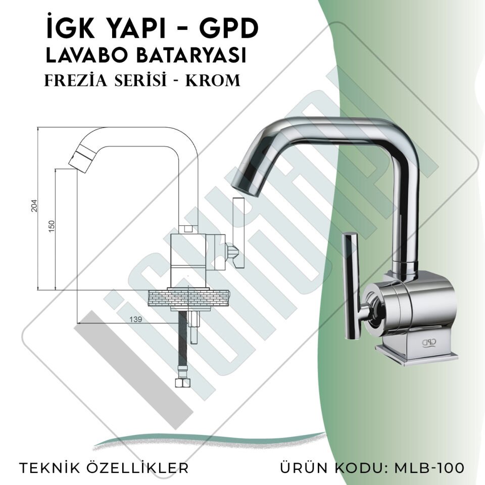 İGK YAPI - GPD Frezia Lavabo Bataryası  (MLB100)