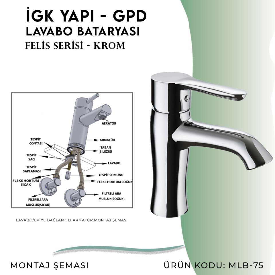 İGK YAPI - GPD Felis Lavabo Bataryası  (MLB75)