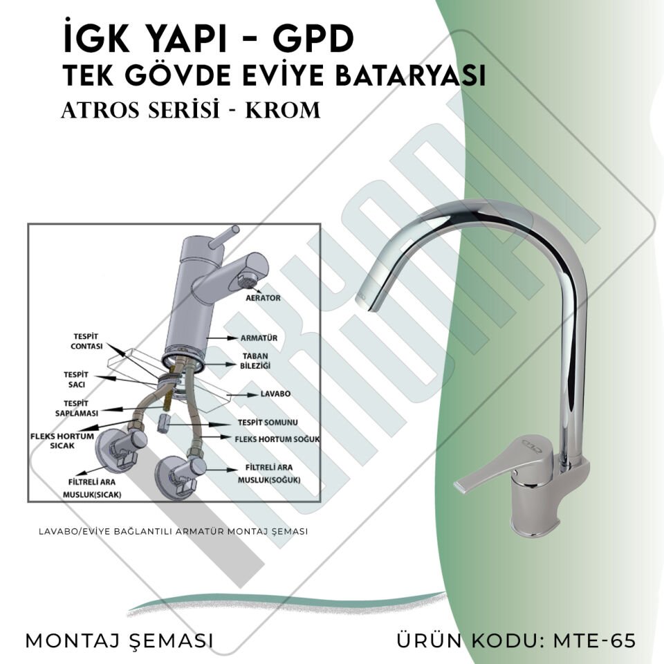 İGK YAPI - GPD Atros Tek Gövde Eviye Bataryası  (MTE65)