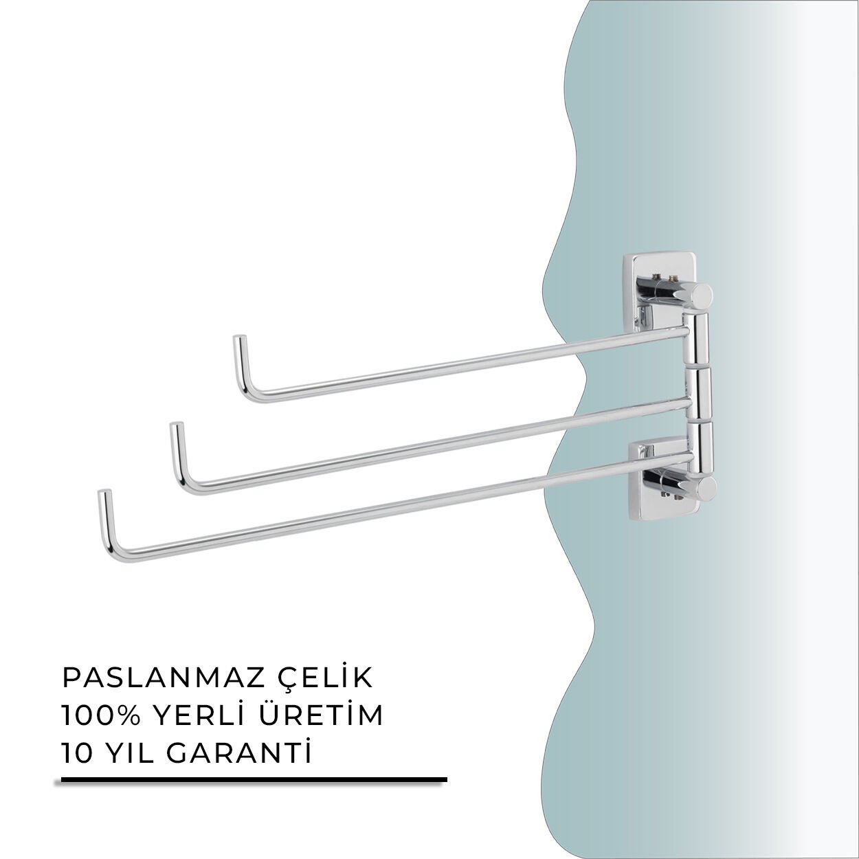 İGK YAPI - Çelik Banyo Vizyon Üçlü Döner Havluluk (VZ10-013)