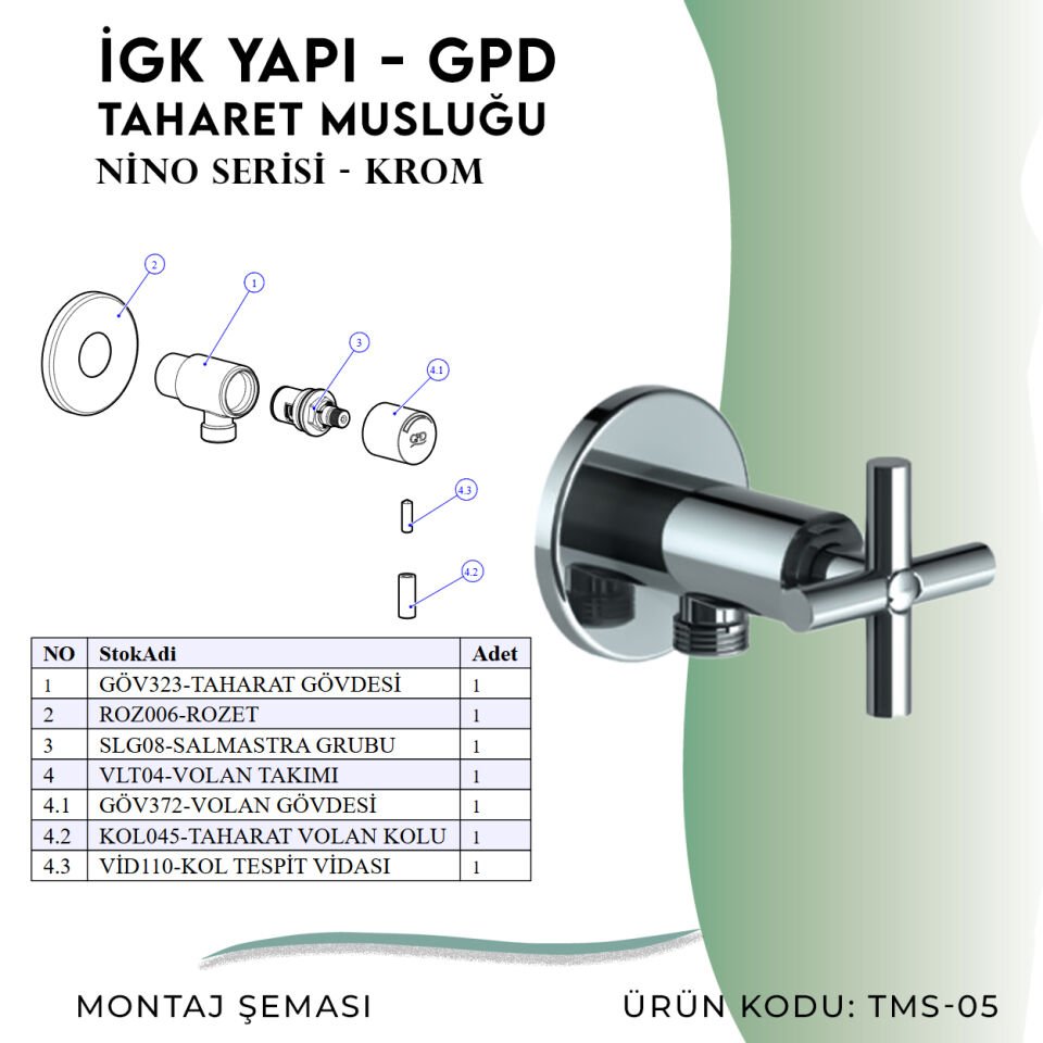 İGK YAPI - GPD Nino Taharet Musluğu  (TMS05)