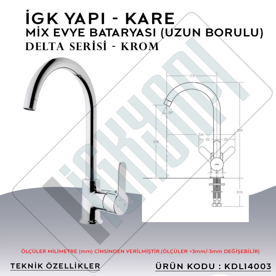 İGK YAPI – KARE KDL14003 Delta Eviye Bataryası