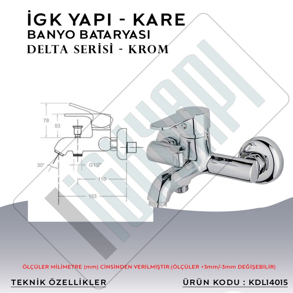 İGK YAPI – KARE KDL14015 Delta Banyo Bataryası