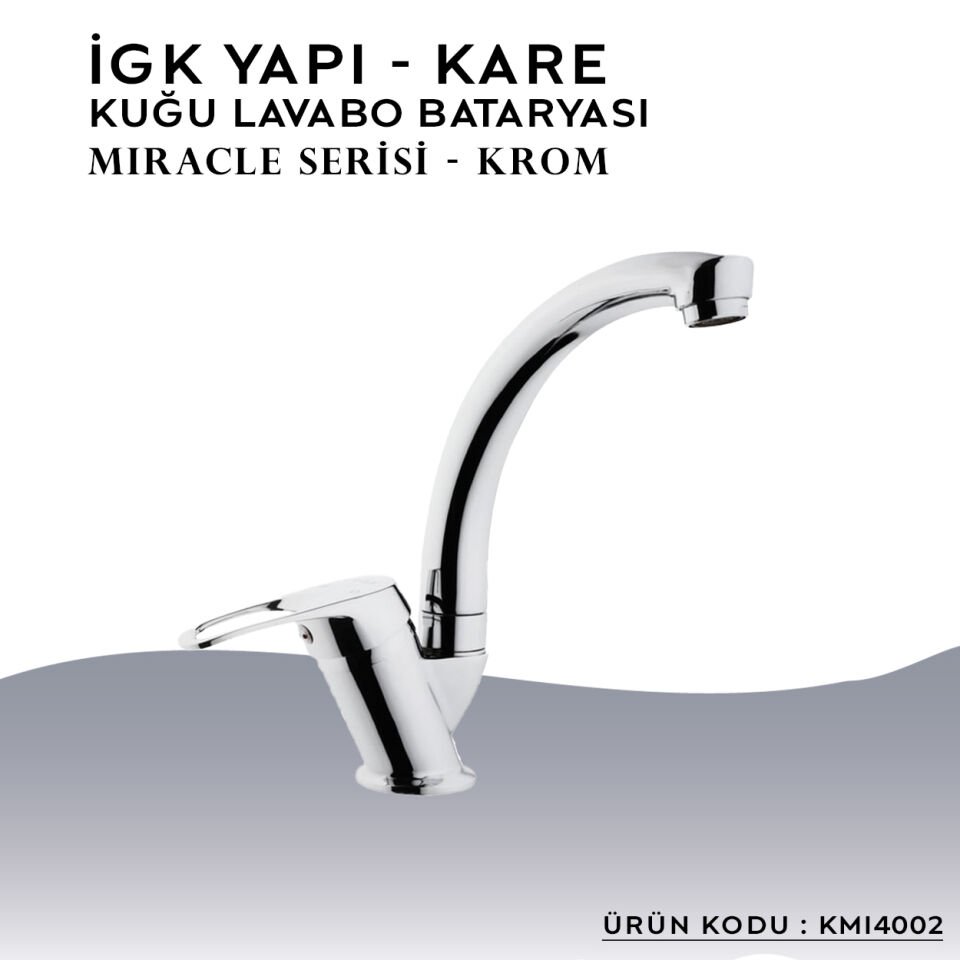 İGK YAPI – KARE KMI4002 Miracle  Kuğu Lavabo Bataryası